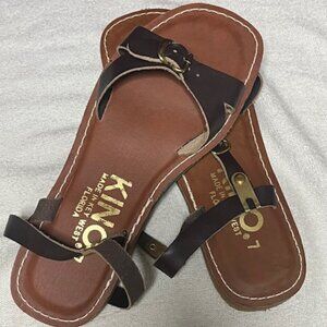 Kino Sandals Mercedes Leather Brown Handmade Key West Size 7 NEW Lightweight